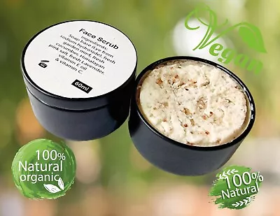 Organic Natural Mint & Cucumber Himalayan Pink Salt Face Scrub Cream 60ml  • £3.99