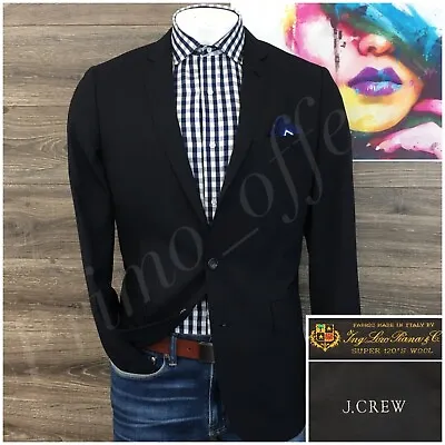 J Crew Mens Blazer Sport Coat Two Button Casual Jacket Size 42L Wool Suits Navy • $89.95