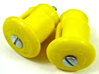 Milremo Handlebar Plugs Screw Type 1 Set Yellow NOS • $18