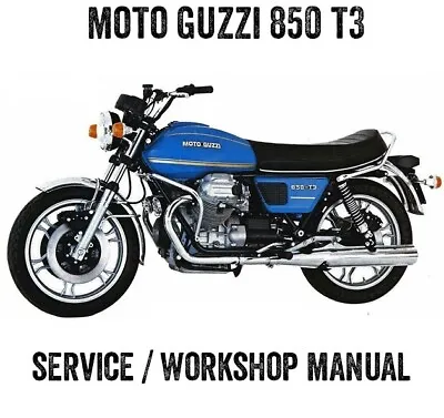 1974-1984 Moto Guzzi California 850 T3 Service Manual EBook PDF On CD • $12.42