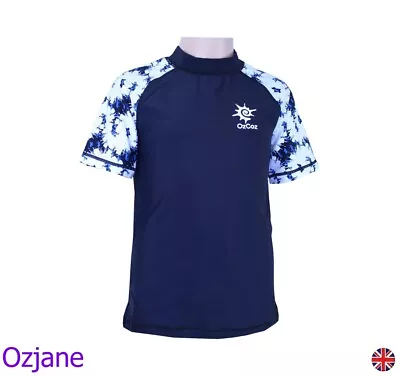 £8.95 • Buy Boys Ozcoz Uv Upv 50+ Sun Protection Rash Guard Top Black 6 Years