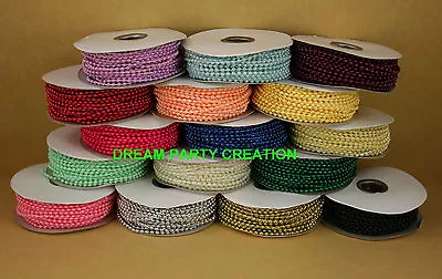 3MM Faux Pearl Plastic BEADS On A String Craft ROLL 24 Yards CHOOSE  COLOR • $4.21