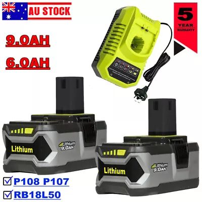 9Ah 5Ah Battery / Charger For RYOBI P108 18 Volt One Plus High Capacity Lithium • $32.93