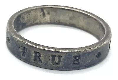 True Love Waits Engraved Men's Promise Sterling Silver Ring Band Size 7 Classic • $26