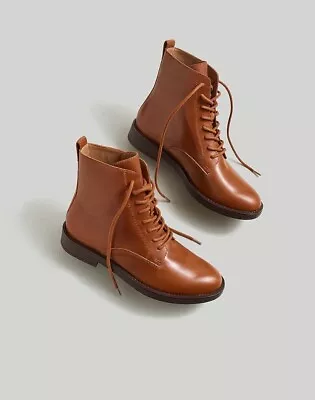 Madewell Evelyn Lace-Up Ankle Boots Dried Maple Size 8 NEW • $64.95
