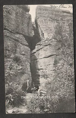 1907 Post Card Twin Rocks Rock City Olean NY To W A Coles Metuchen NJ • $7