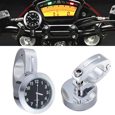 Motorcycle Universal 7/8'' 1'' Cruiser Handle Bar Mount Clock Watch Waterproof • $13.98