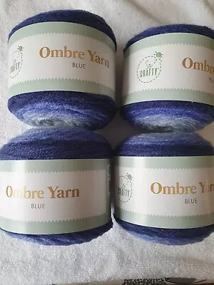 Aldi So Crafty Ombre Yarn Blue 4 X 100g 20% Wool  • £14.99