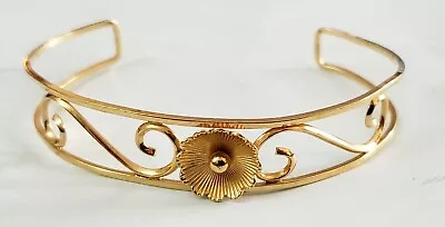 Vintage Van Dell 1/20th Gold Filled Lightweight Flower Cuff Bracelet Signed • $59.99