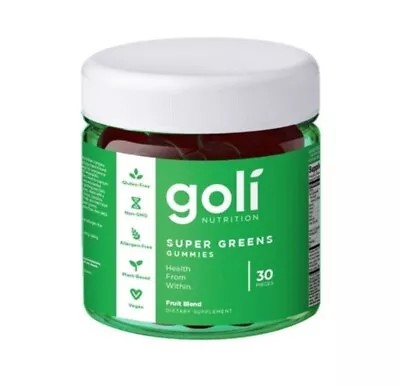 GOLI SUPERGREENS Gummies 30 Count Dietary Supplement Health From Within Vegan  • $9.98