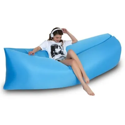Inflatable Lazy Lounge Camping Air Bag Sofa Bed Hangout Beach Sleeping • $14.95