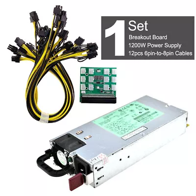 For HP DPS-1200FB A 1200W PSU Power Supply Or Breakout Board+12x 6-to-8pin Cable • $82.98