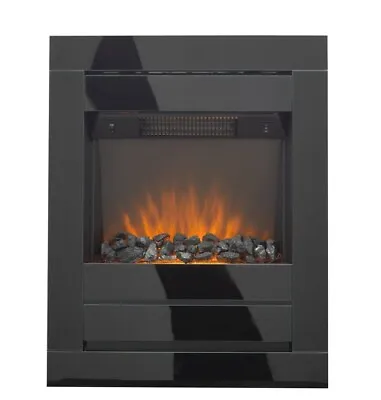 £339.49 • Buy Electric Fire Wall Mounted Inset Black Glass Coal Flame Remote Control Bnib