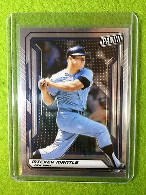 MICKEY MANTLE BASEBALL CARD JERSEY #7 YANKEES SP 2019 National VIP Silver Chrome • $29.95