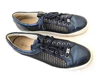 Caprice Shoes Womens UK 8 Blue Leather Mesh Sneakers Low Top Lace Up Walking • £16.90