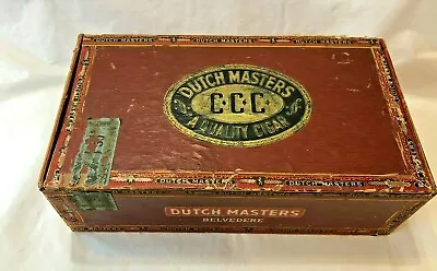 Vintage DUTCH MASTERS CIGAR BOX / Belvedere / Empty / 15 Cent Tobacco Cedar Box • $9.99