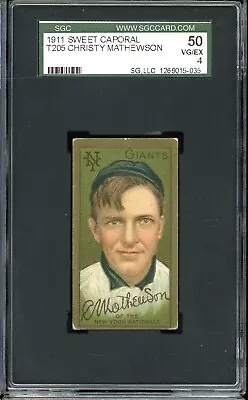 1911 T205 Gold Border Tobacco Christy Mathewson SGC 4 • $3200