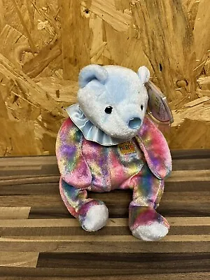 £4.45 • Buy Ty Beanie Baby Bear -- March The Pot Bellied Birthday Bear Aquamarine