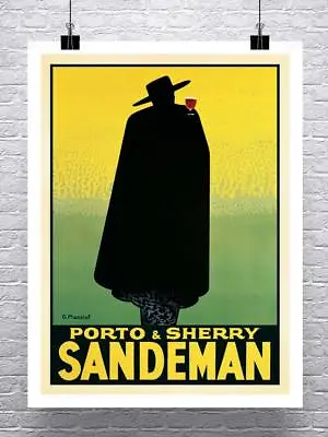 Sandeman Vintage Liquor Advertising Poster Canvas Giclee Print 24x32 In. • $57.72