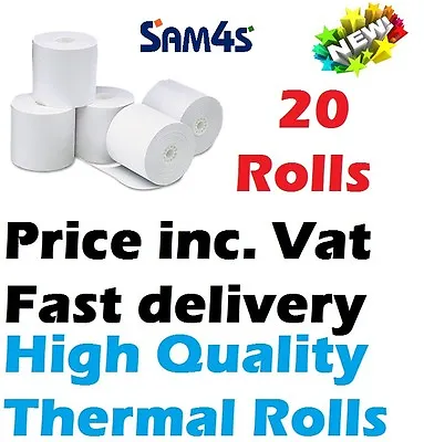 Sam4s ER 420 Cash Register Paper Box Of 20 Quality Paper Thermal Rolls  • £25.95
