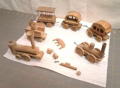 Vintage Hand Crafted Toy Wooden Circus Train Set  • $22.50