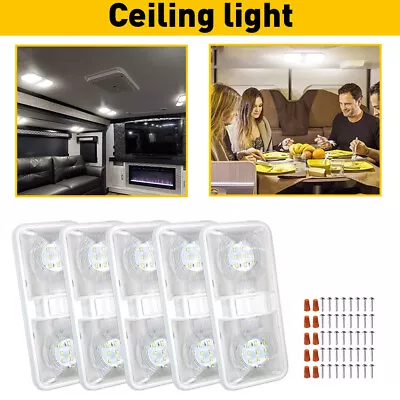 5x Leisure LED RV Interior LED Ceiling Light Boat Camper Trailer Double Dome 12V • $49.99