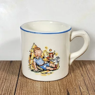 Vintage Little Boy Blue Nursery Rhyme Ceramic Cup Mug Childs Children Cow Sheep • $12.95