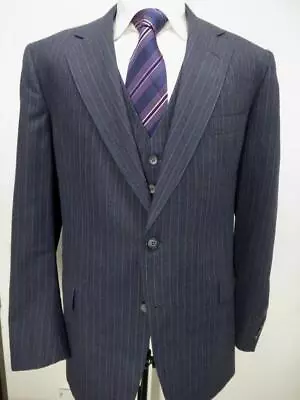 Spectacular HART SCHAFFNER MARX Vintage Escadrille Fabric 3-p Suit 44 L Q48 • $149