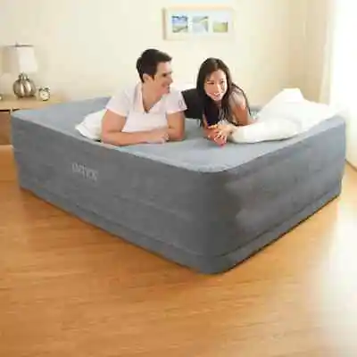 INTEX Airbed Air Mattress Inflatable Bed Dura-Beam Deluxe Comfort Plush Queen Vi • £117.99