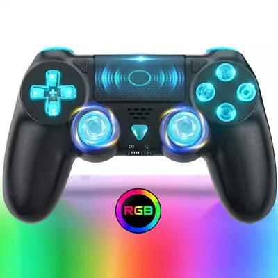 RGB Bluetooth Wireless Controller For PS4 PlayStation4 Dual Shock Gamepad Audio • £20.99