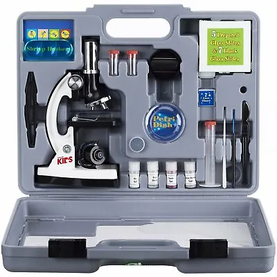 AmScope 52pc 120X-1200X Kids Starter Compound Microscope Portable Science Kit   • $41.99