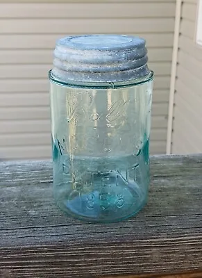 Early Glass Ground Top Pint Ball Mason's Fruit Jar With Lid! Patent 1858 • $19