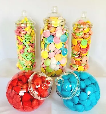 5 Large Plastic Sweet Jars For Truly Sweet Candy Buffet Sweet Table Wedding • £15.74