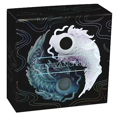 2024 Tuvalu Yin Yang Koi 5 Oz Silver Proof Coloured Coin With Black/White Pearls • $888.88