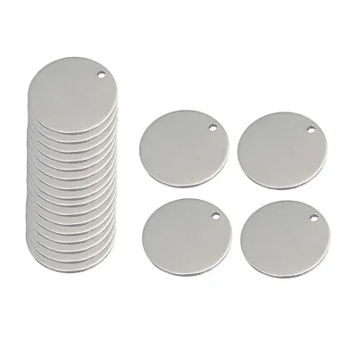 20 Pieces Metal Flat Round Circle Blank Coin Stamping Charms Tag Pendants • £4.56