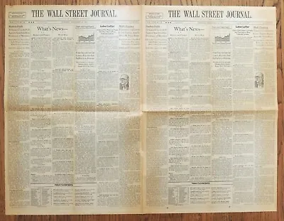 $2.39 • Buy The Wall Street Journal Newspaper  Front Page Typeset Test  Feb. 10, 1987