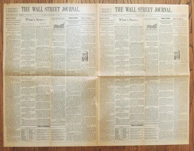 $2.39 • Buy The Wall Street Journal Newspaper  Front Page Typeset Test  Feb. 10, 1987