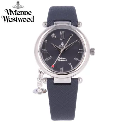 Vivienne Westwood Ladies Watch Wristwatch With Orb Leather Band VV006SLDBL • $301.84