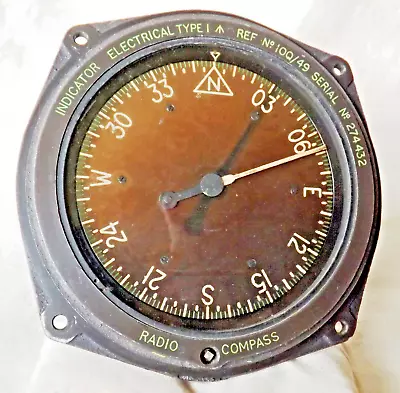 RAF Aircraft Electrical Indicator Type 1 10Q/49 For Radio Compass • £55