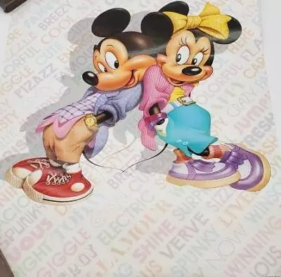 Vintage 1986 Disney  Mickey & Minnie Mouse Poster Retro Fashion NEW NOS • $21.95
