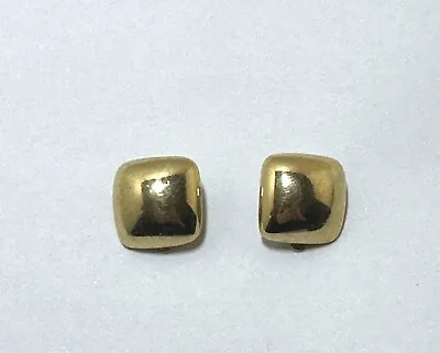 Vintage Givenchy Square Gold Tone Clip On Earrings • $18