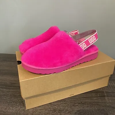 UGG Australia Girls Fluff Yeah Clog Slippers Slip On Rock Rose Pink Size 6 NEW! • $44.95