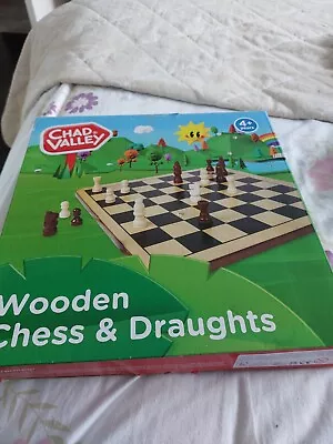 Chad Valley Wooden Chess Draughts • £4.99