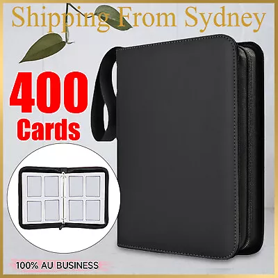 400 Cards 4 Pocket Card Bag Binder Zip Trading Card Album Collectors Folder Case • $18.78