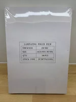 Laminating Pouch Film Gloss 250 MIC A4 Size 100 Pieces • £20