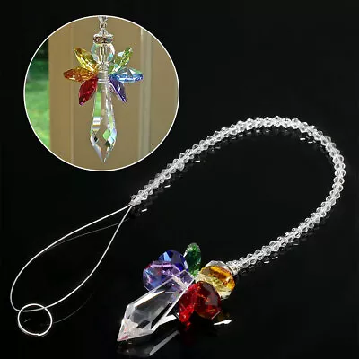 Rainbow Crystal Guardian Angel Chakra Suncatcher Car Charm Keys Pendant Hanging • £5.37