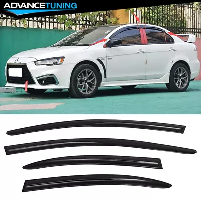 Fits 08-17 Mitsubishi Lancer EVO Mugen Style Acrylic Window Visor Rain Sun Guard • $28.98