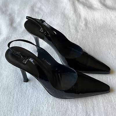 Stuart Weitzman Shoes Womens 9 Black Patent Leather Slingback High Heels • $60