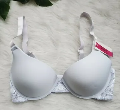 I Lumie Bra Comfort Fit Size 34D White Lace Padded Thick Straps • $9.97