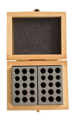 1-2-3 Blocks Matched Pair 23 Holes Precision Machinist Milling With Wooden Case • $20.50